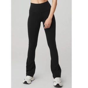 zella - black live in barely flare bootcut high waist rise leggings pant